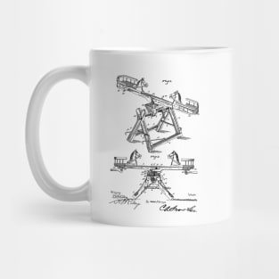 Seesaw and Merry-go-round Vintage Patent Hand Drawing Mug